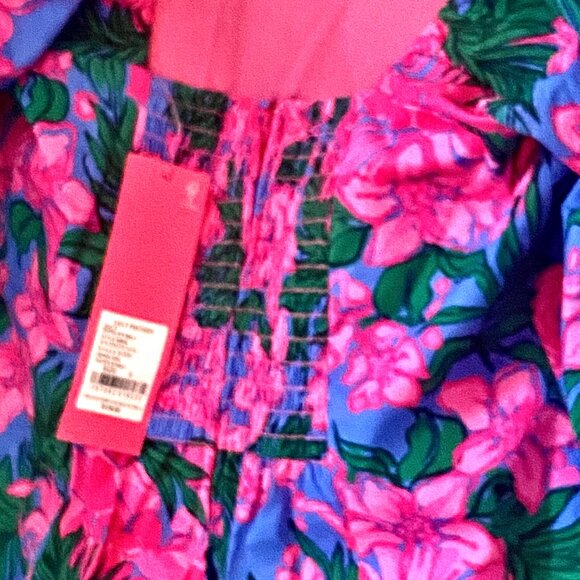 Lllly Pulitzer Bitsy StretchTop Cerise Pink Wms Sz 0 Pink Safari Sunset NWT 138 - Picture 9 of 13